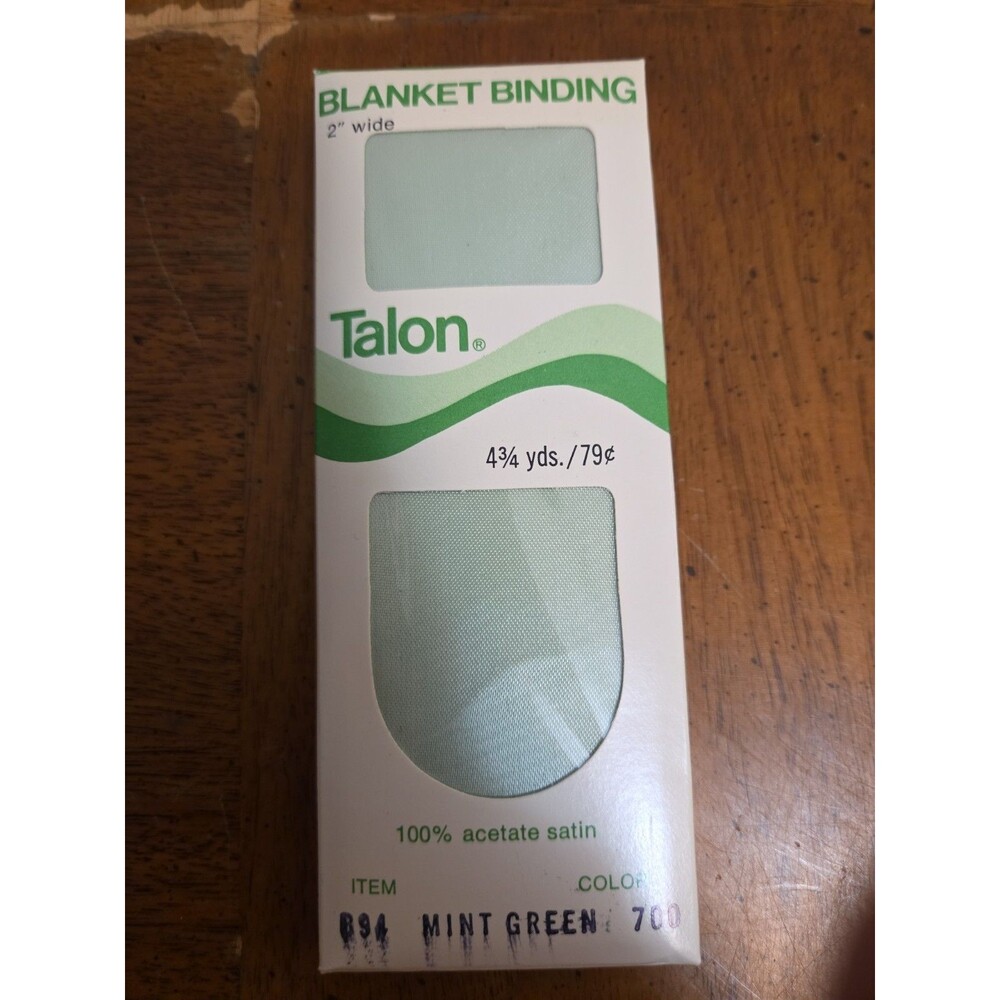 Talon 2" Blanket Binding Mint Green 4.75 Yds Vintage